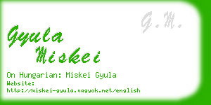 gyula miskei business card